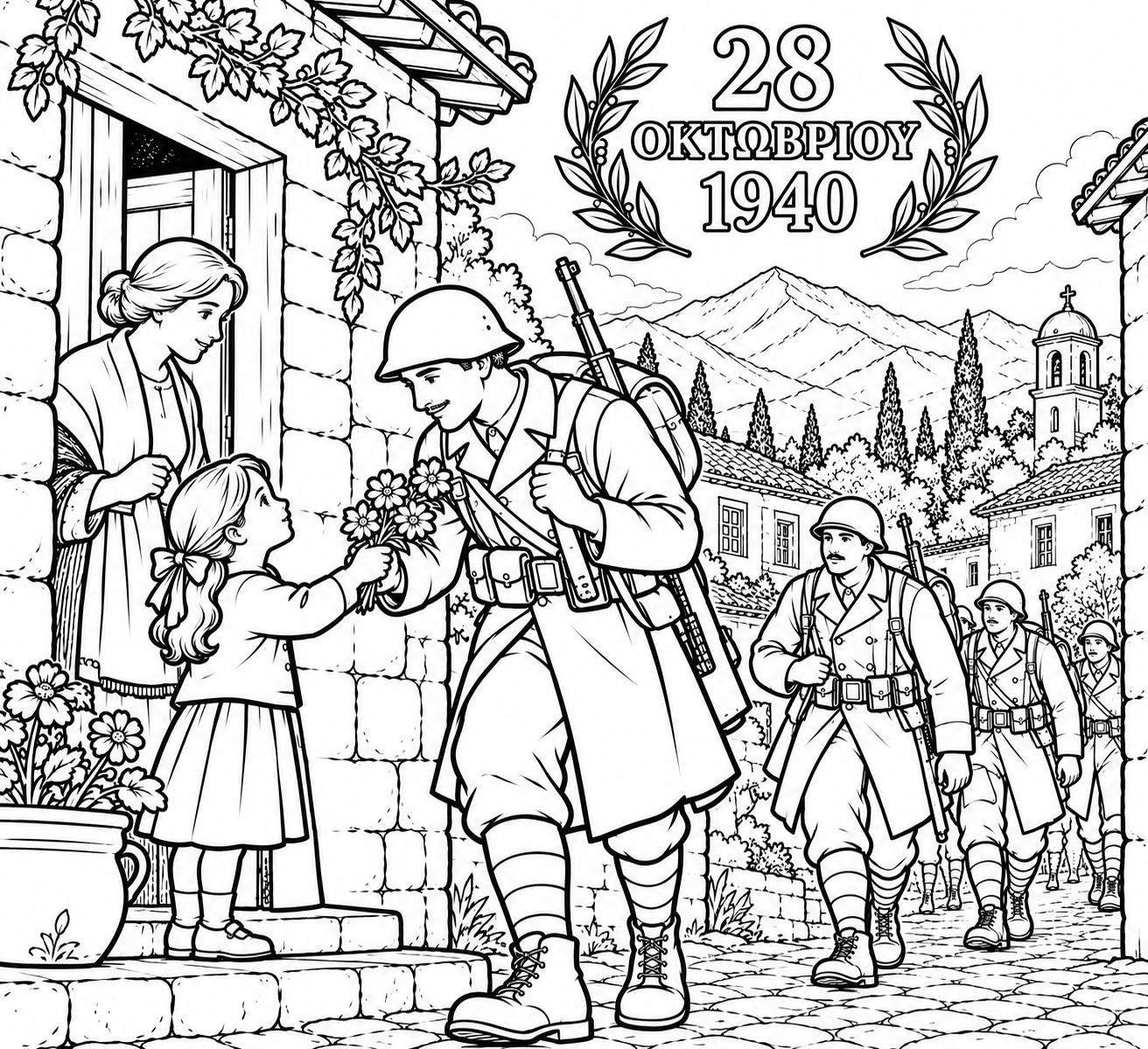 28η Οκτωβρίου-Στρατιώτης και παιδάκι